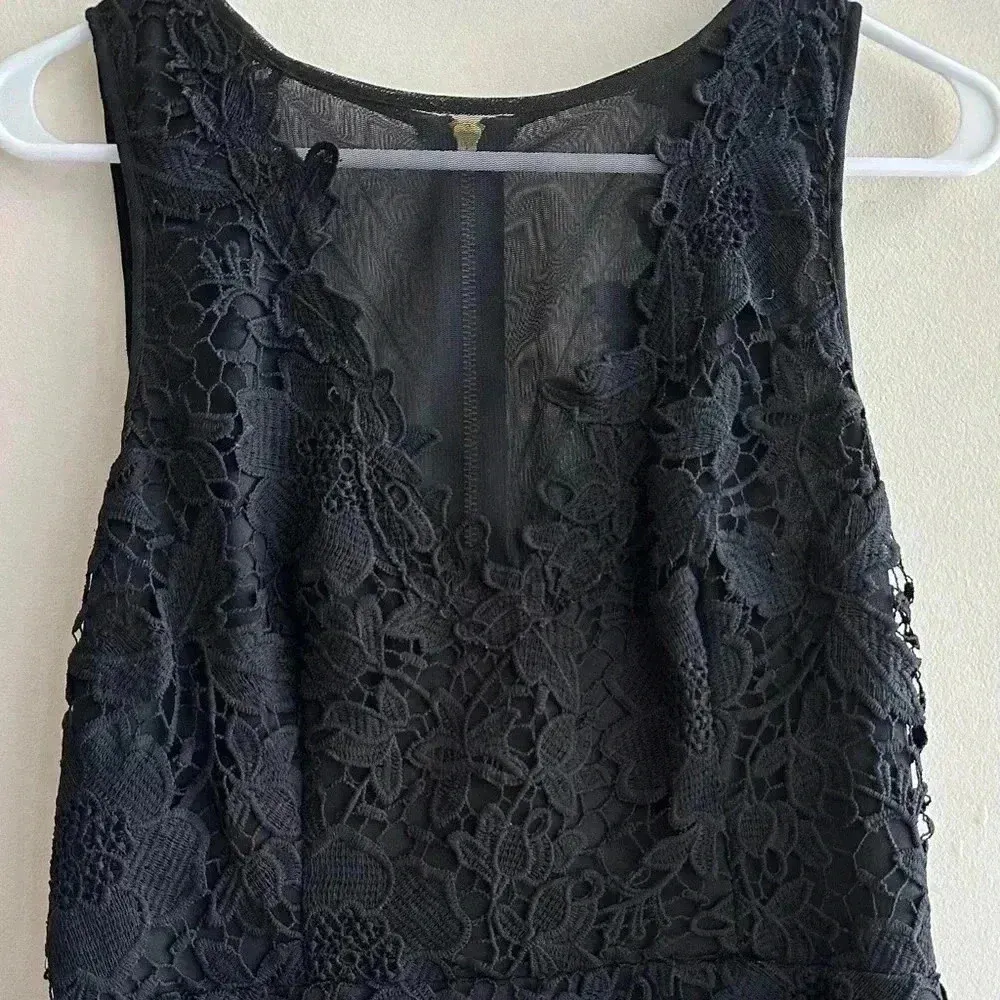 Betsy & Adam Lace Crochet Peplum Dress with Black Pencil Skirt, Size 10 - Image 5
