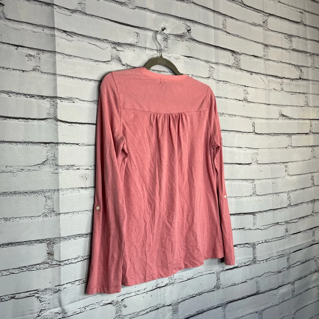 Lauren Ralph Lauren Coral Pink Button Blouse Longsleeve S Y2K Preppy Slim Fit - Image 11
