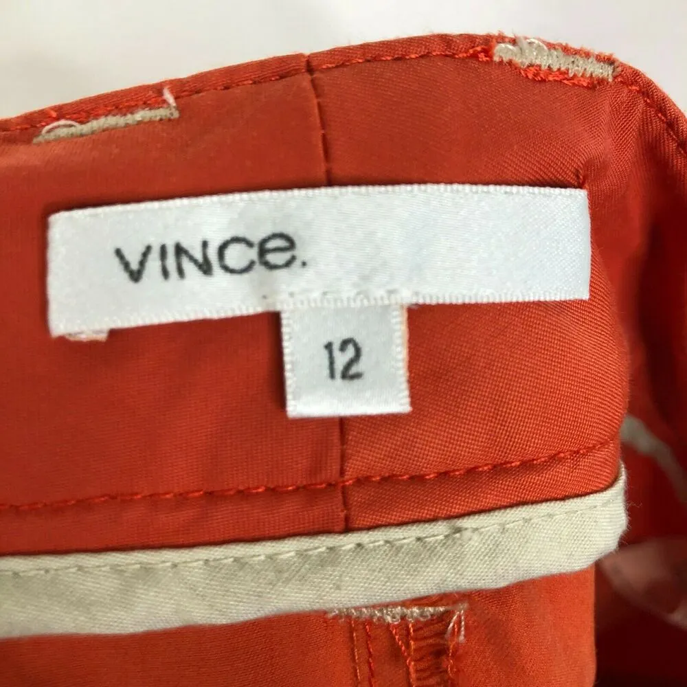 Vince. Relaxed Baggy Fit Cropped Orange Cargo Pants Women's Size 12 - Image 5