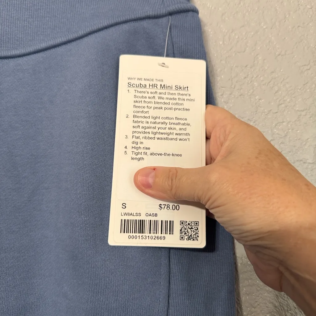 Lululemon Scuba HR Mini Skirt size S Oasis blue - Image 5