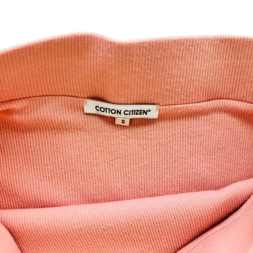 Cotton Citizen 2pc Crop Tee Midi Skirt Set Peach Size Small Ribbed Cotton - Image 7