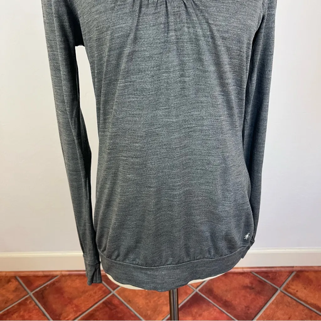Smartwool  Grey Scoop Neck Wool Long Sleeve Top - Image 4