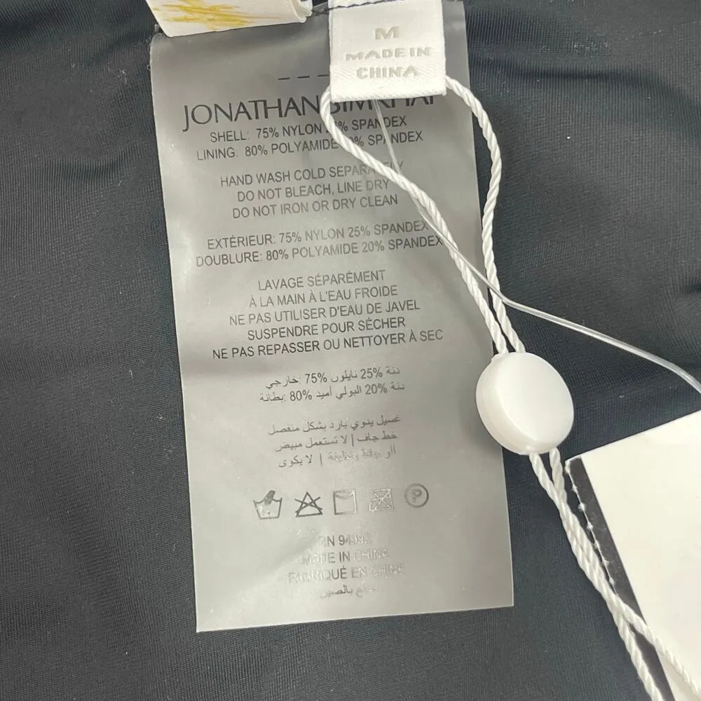 JONATHAN SIMKHAI Alani Bikini Swim Bottoms Size Medium NWT Abstract Fern B&W Black - Image 8