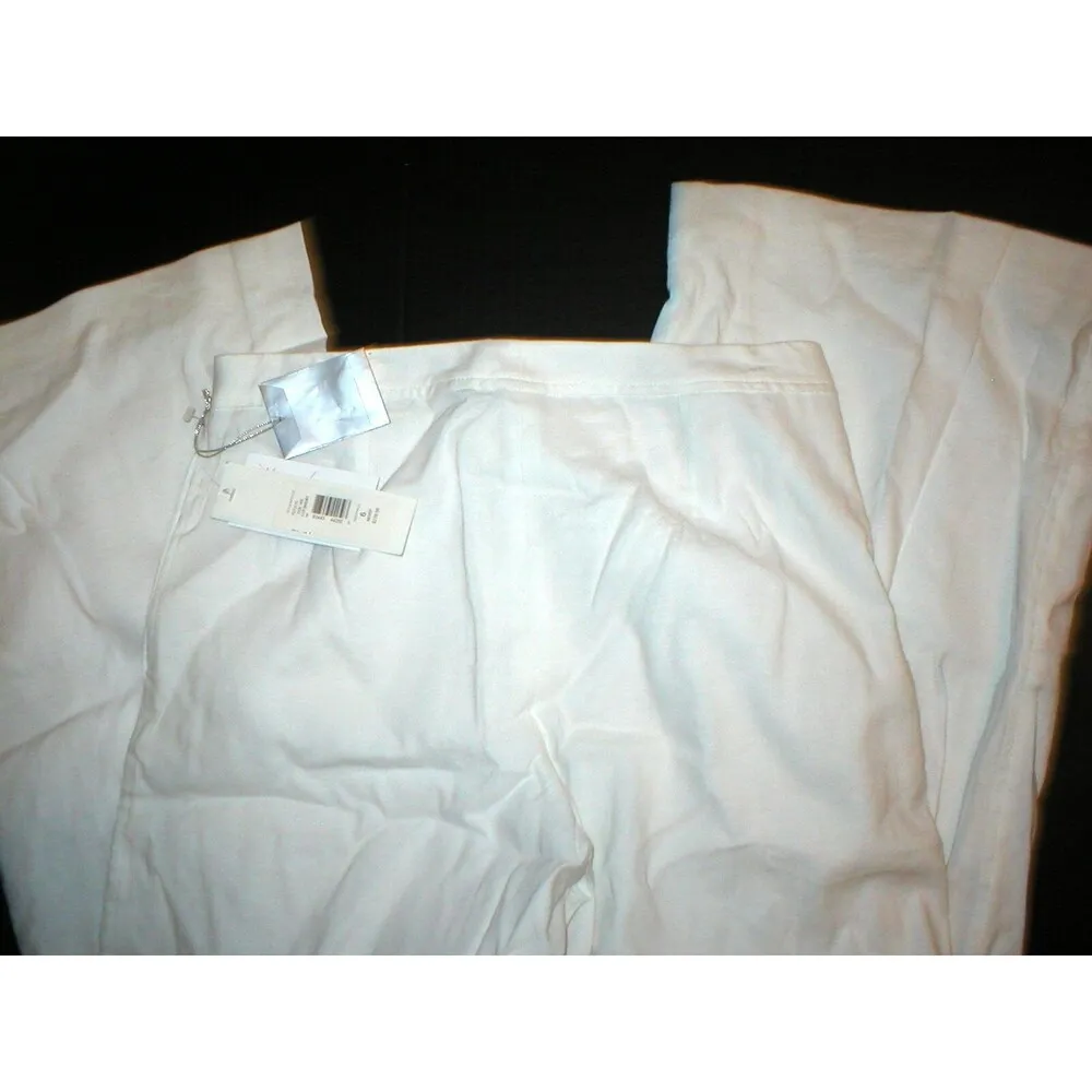 NWT $278 Badgley Mischka White Linen Lined Pants 6 30 X 33 Designer Beautiful Ne - Image 3