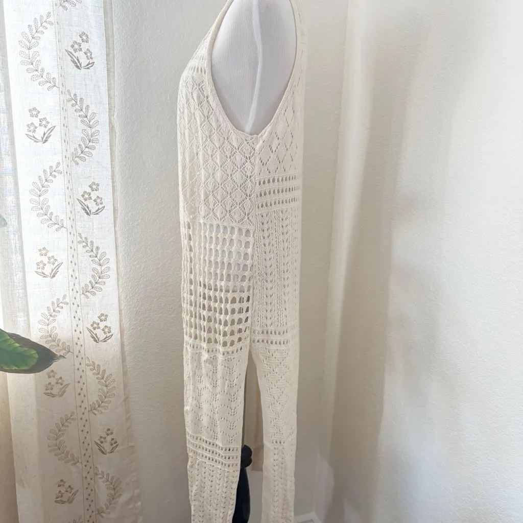 BDG Ivory Open-Knit Sleeveless Cardigan - Image 2