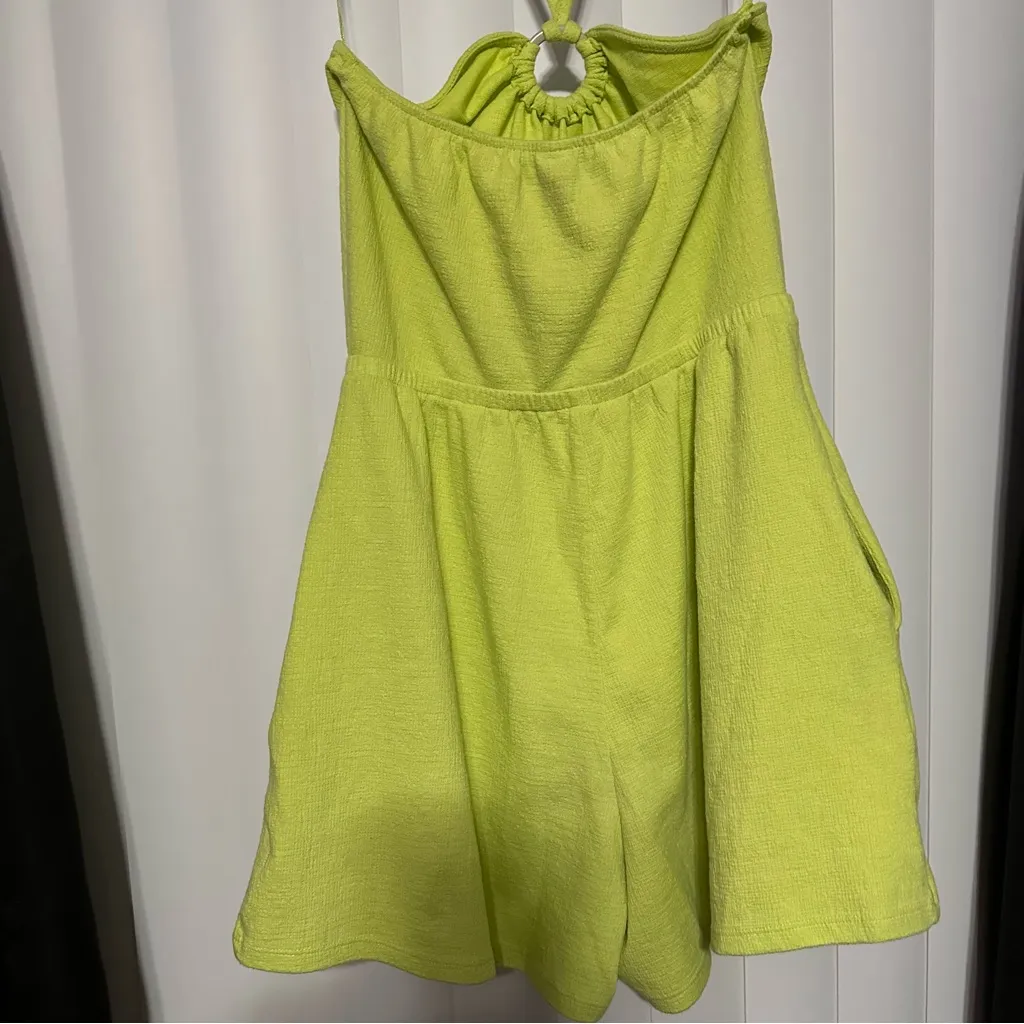 Old Navy Lime Green Halter Romper - Image 10