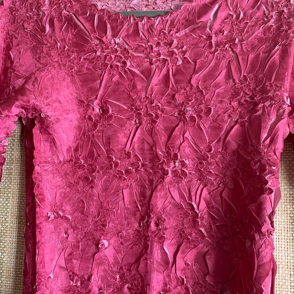 Origami Magic Scarf Top Pink 90s Vintage OS Women’s Shirt Stretch Y2K Style - Image 2