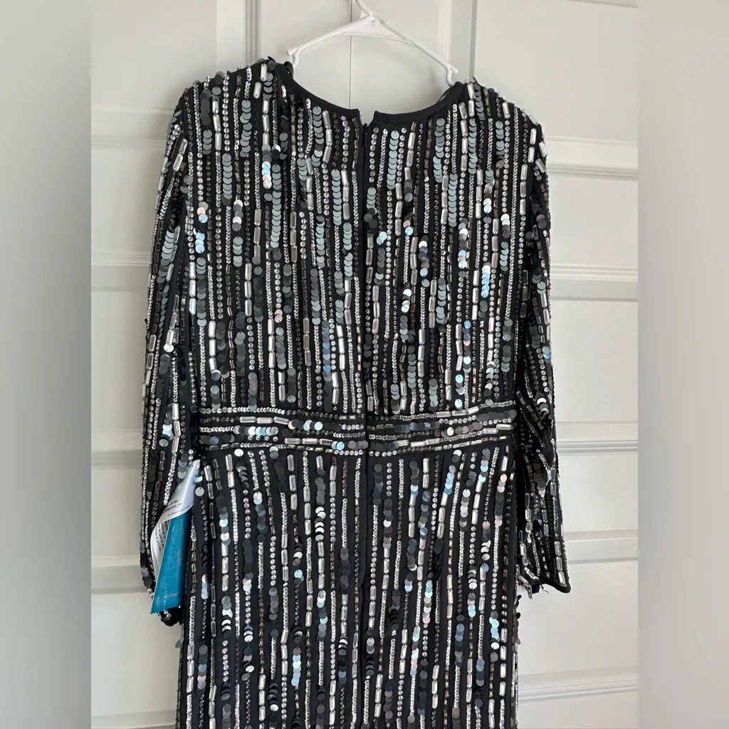 Mac Duggal 93590 - Embellished Long Sleeve High Neck Sequin Styled Dress- NWT - Image 8