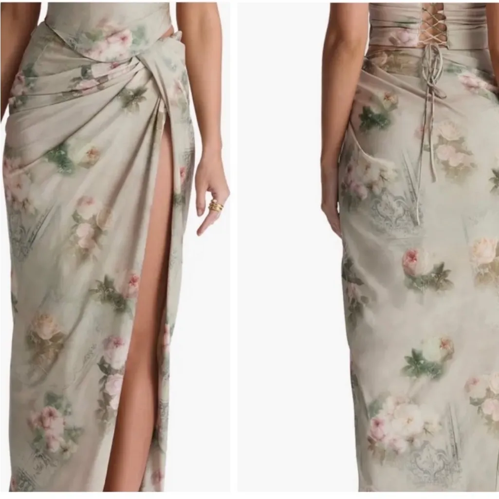 House of CB Vesper Gathered‎ Side Slit Skirt NWOT size L - Image 12