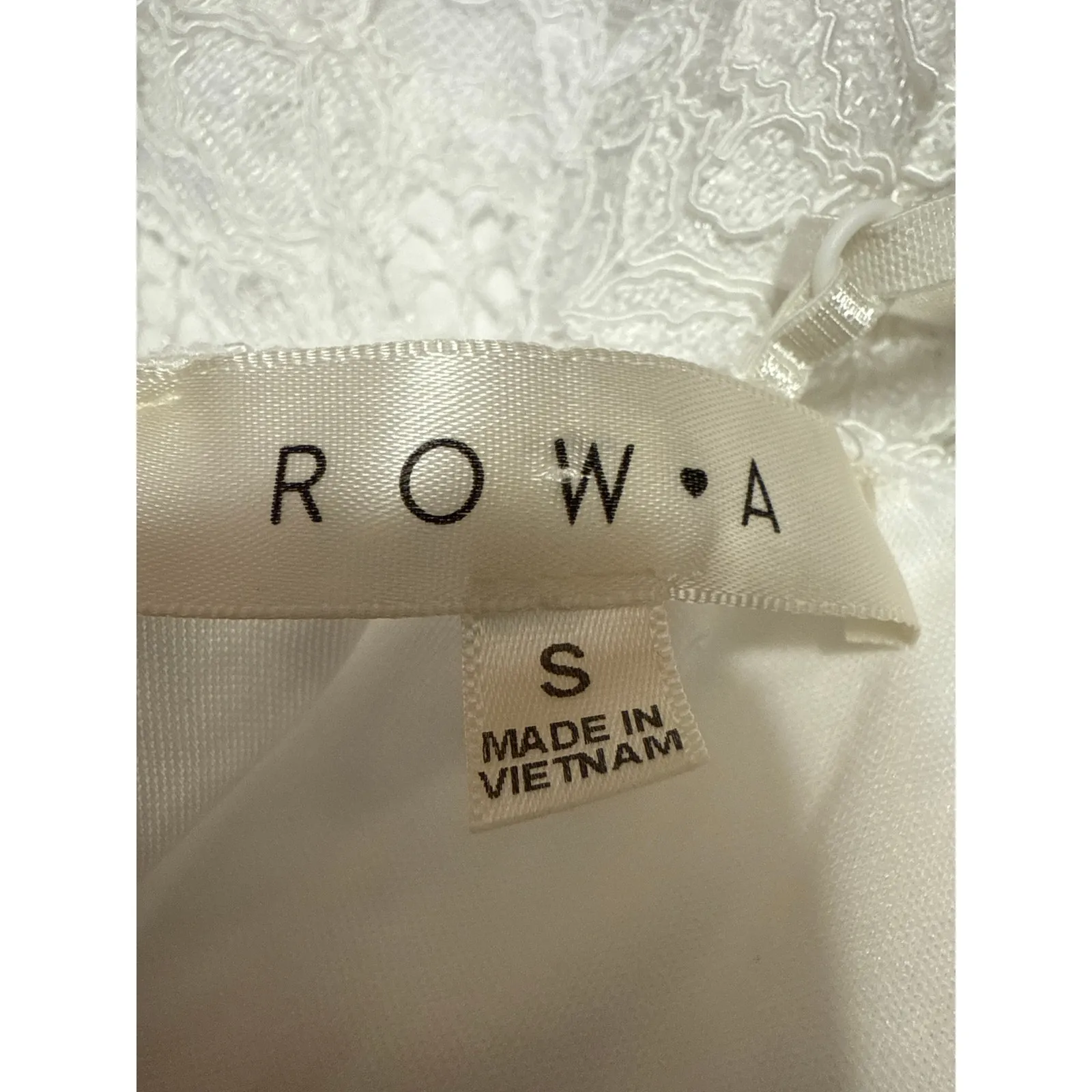 ROWA White Sleeveless Lace Embroidered V Neck Fit & Flare Mini Dress Size S - Image 3