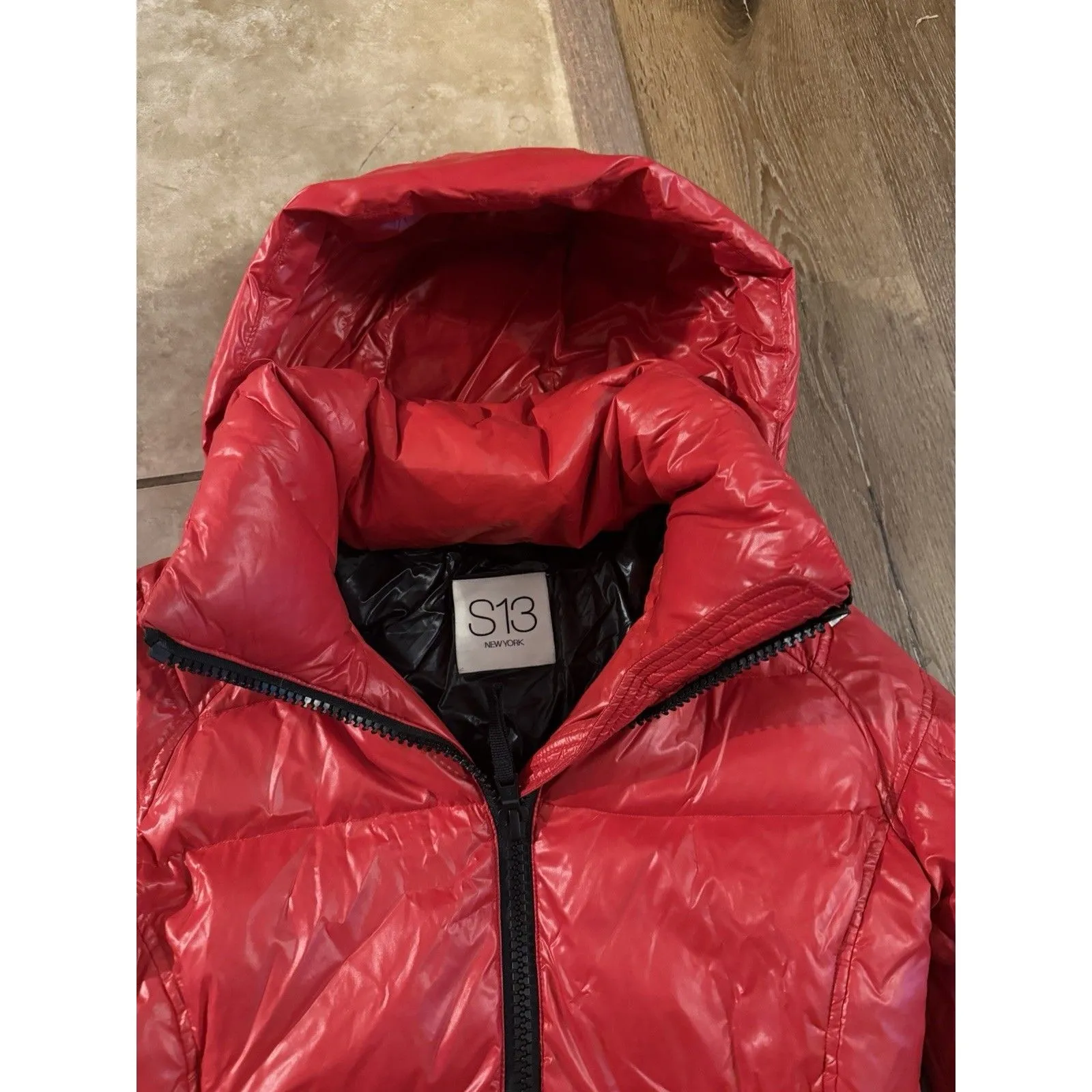 Sam. S13 Freestyle Down Nylon Puffer Jacket Candy Red Size S Festive Winter Coat - Image 7