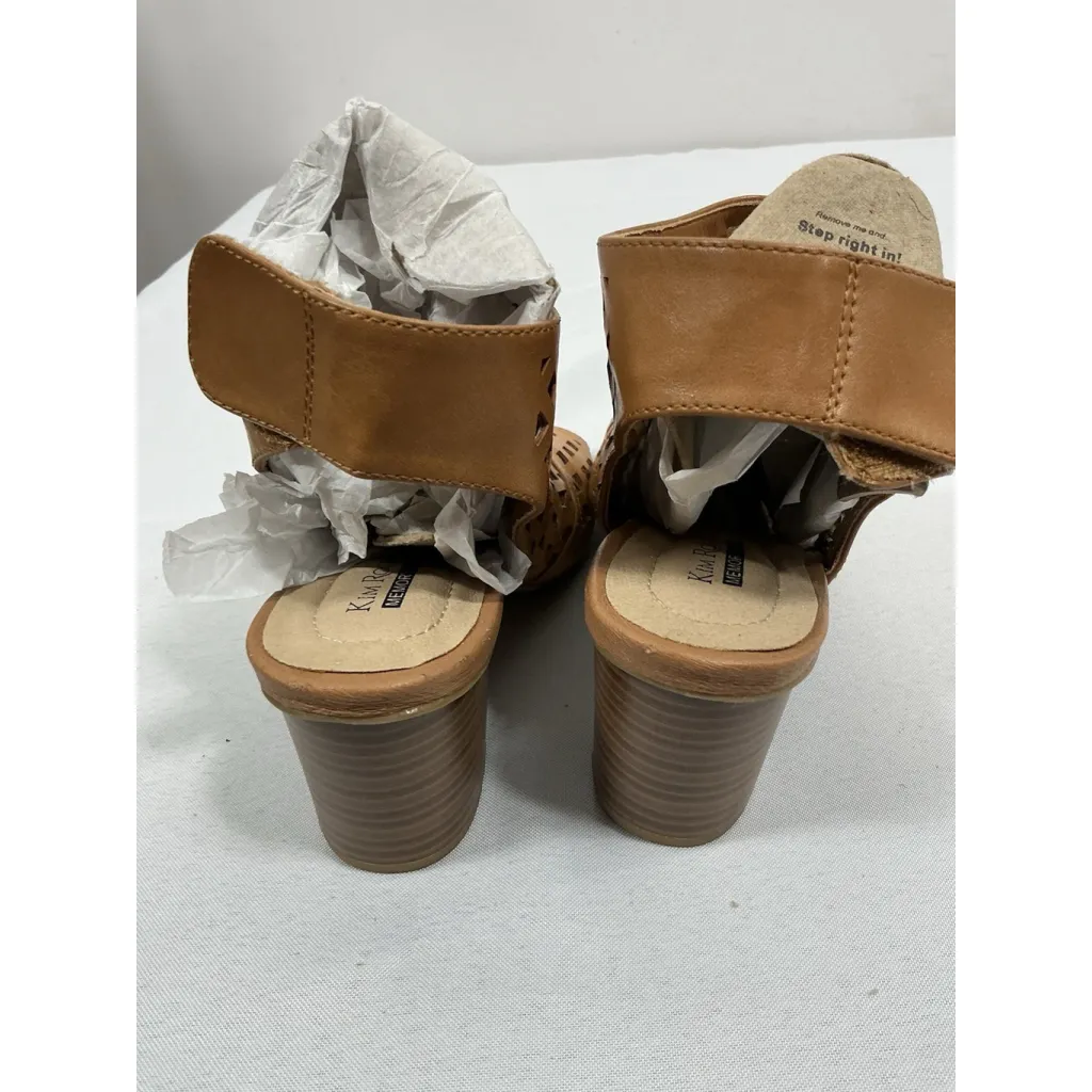 Womans Kim Rogers Simion Strappy Shoe 6.5 M Brown Open Toe Heel Vented - Image 5