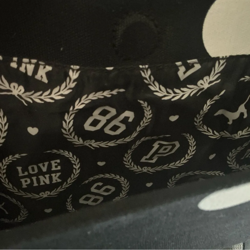 Victoria’s Secret PINK laptop carrying case messenger bag black white polka dot - Image 4