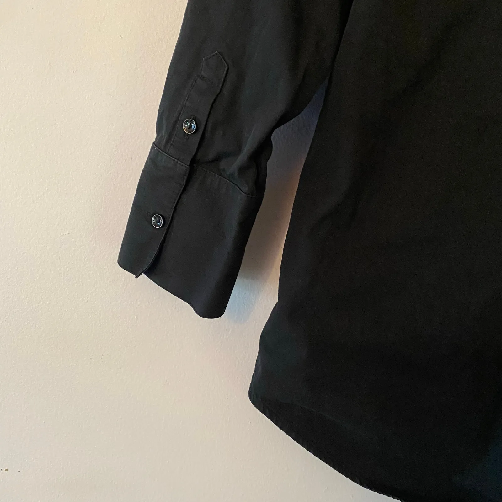 Anine Bing Mika Shirt Black 100% Cotton Button Down Minimalist Women size Medium - Image 8