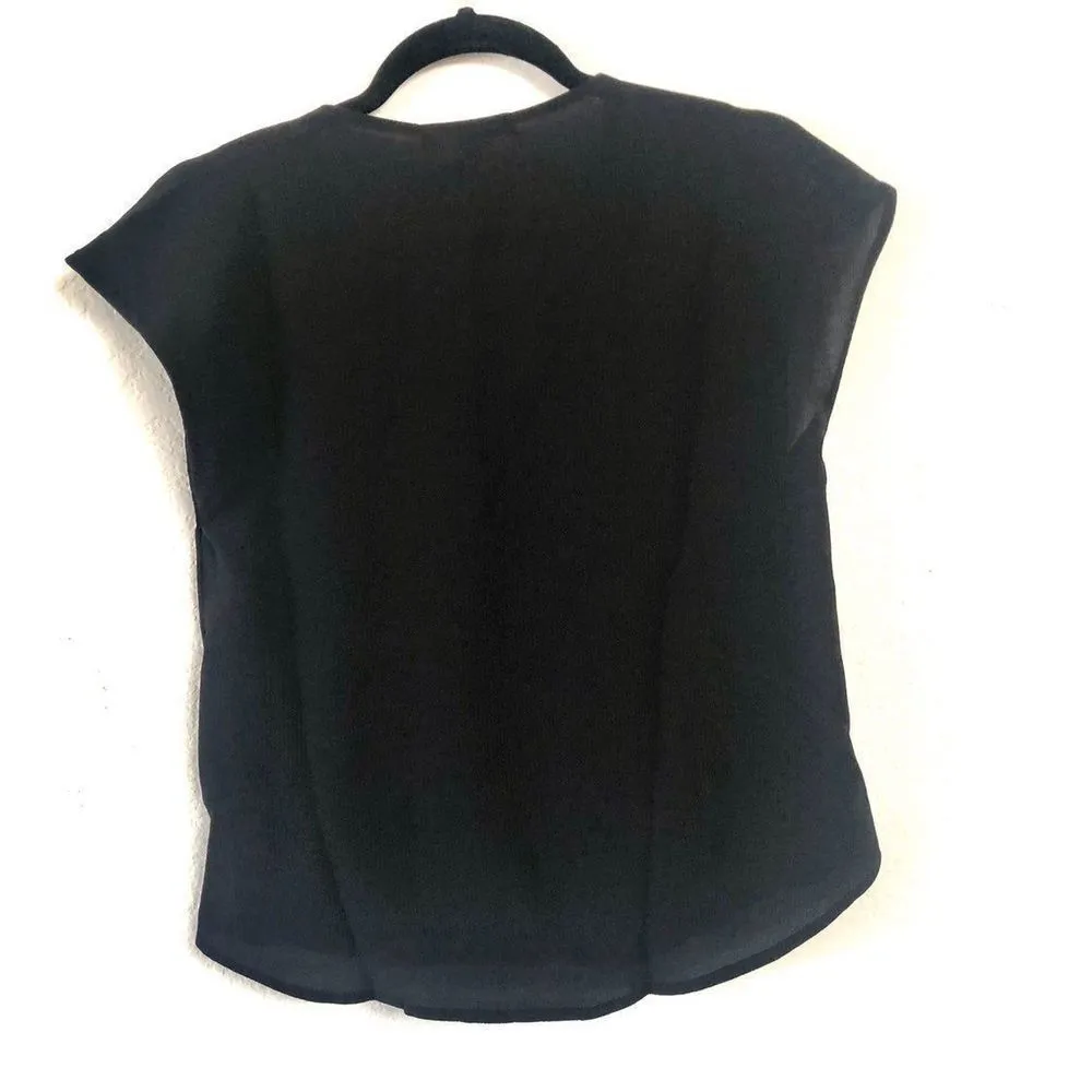 Gibson black draped faux wrap top Size undefined - Image 8