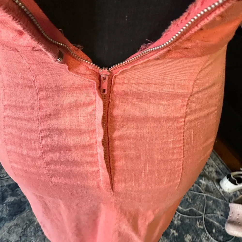 Jane Hodges Salmon Color Vintage Dress Orange - Image 7