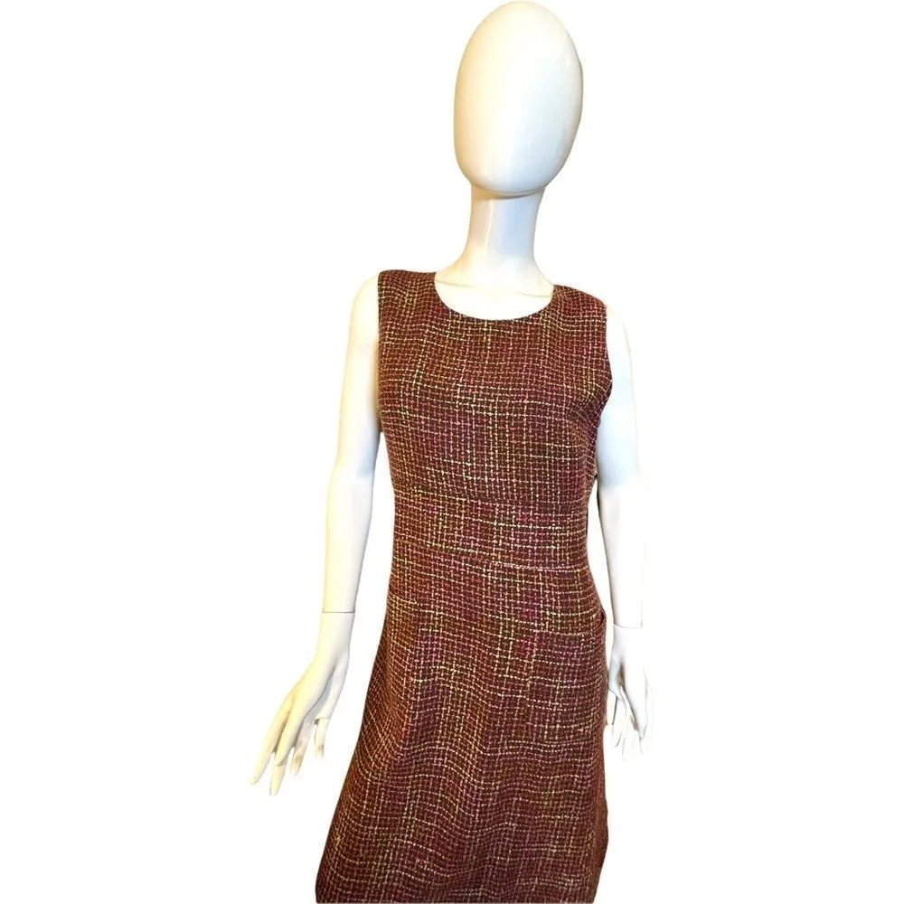 Talbots Plaid Tweed Sleeveless Dress Jumper Size 12 Petite - Image 13