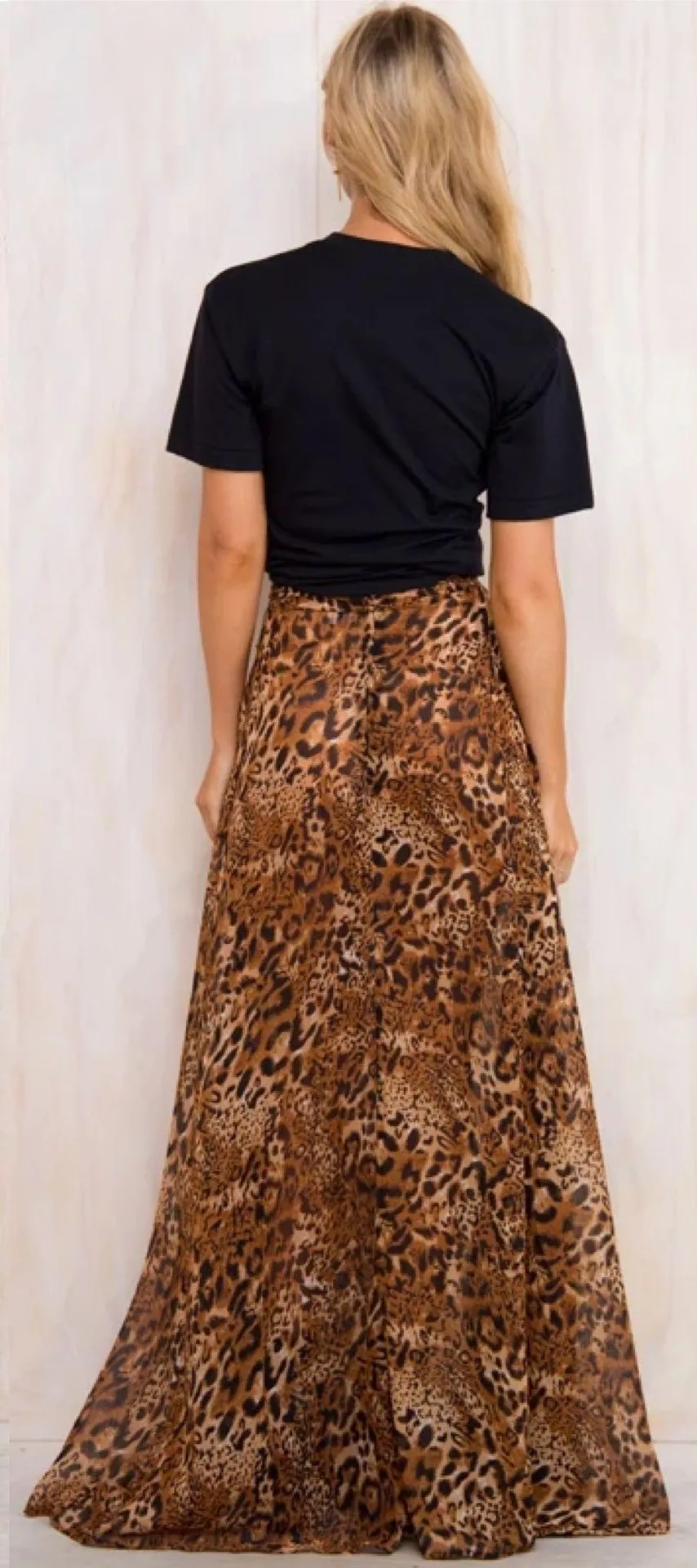 NWT Princess Polly/ Nasty gal leopard animal print chiffon High Waisted maxi skirt - Image 10