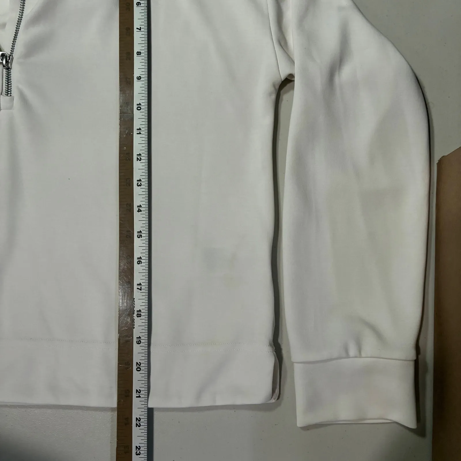 Athleta Seasoft Quarter Zip Pullover Sweatshirt Athletic Women's M White - Image 11