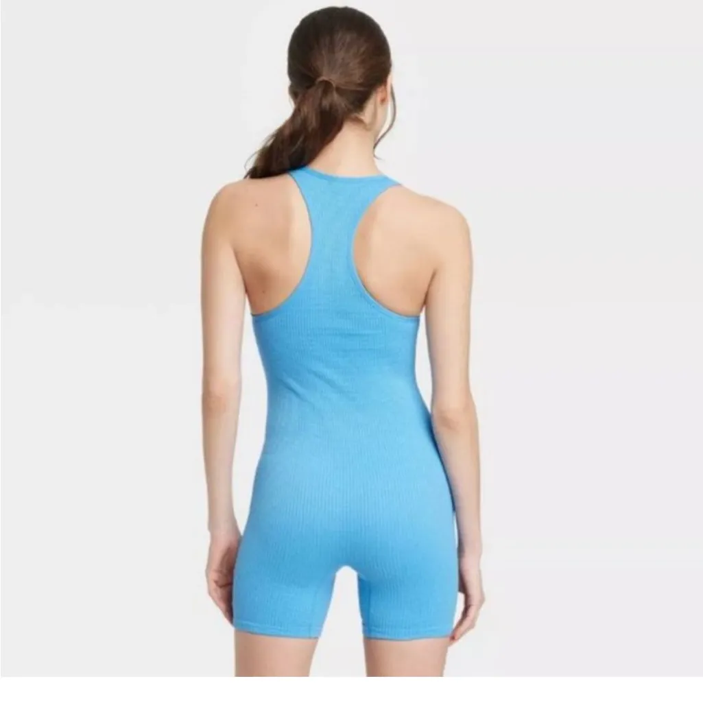 NWT COLSIE Waffle Seamless Romper blue XL - Image 2