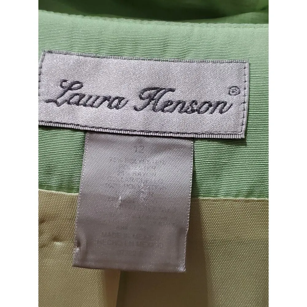 Laura Henson Women's Green Polyester Long Sleeve Blazer & Skirt 2 Pc's Suit 12 - Image 11