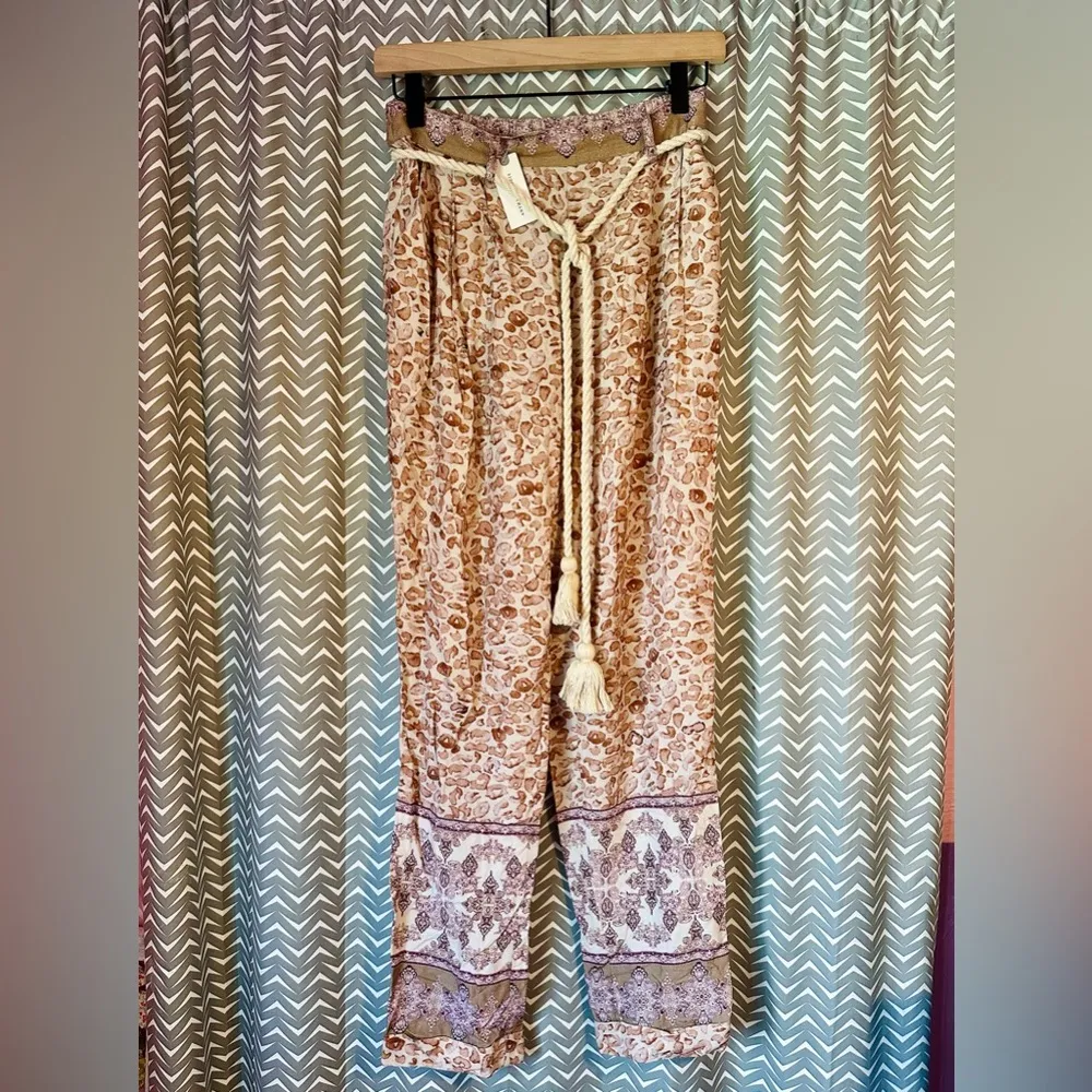 NWT Anthropolgie Ollari | Tassel Rope Tapered Trouser Pants, Size XS - Image 4