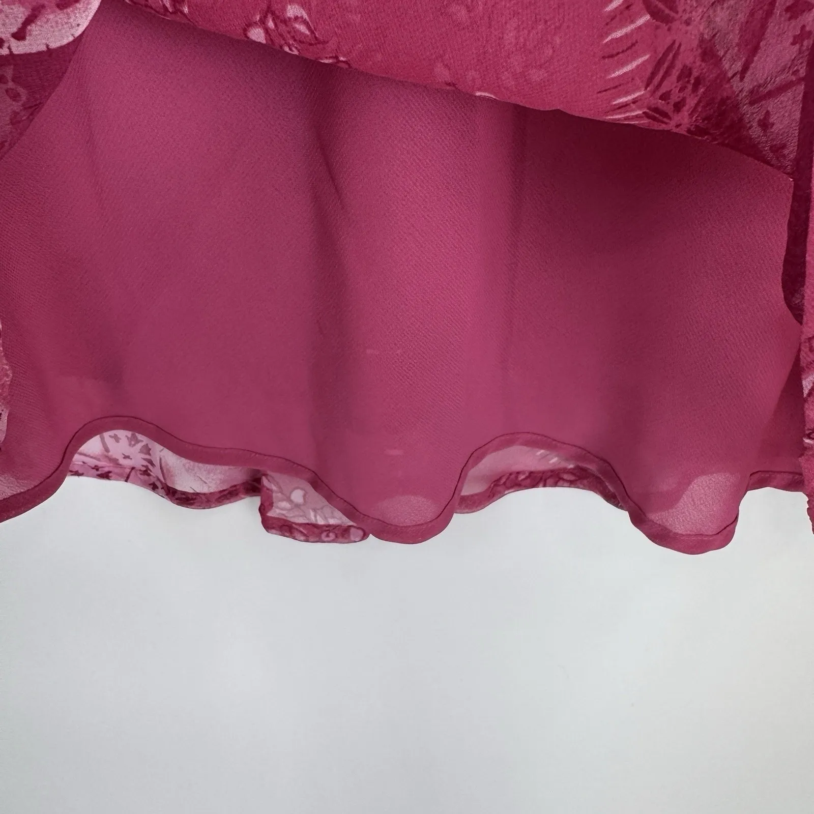 Vintage New York City Design Co Silk Sheer Top Womens Large Pink Coquette Fairy - Image 6