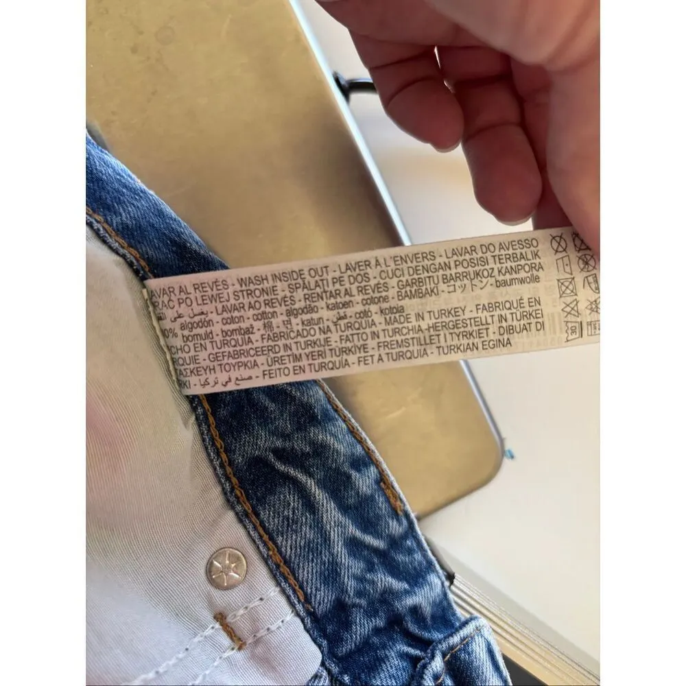 Bershka the 90’s wide leg distressed ripped denim Jeans Womens Size 10 - Image 3