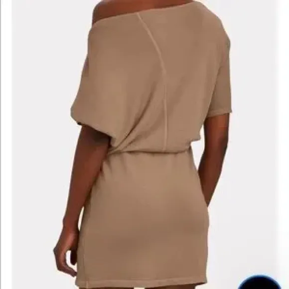 Enza Costa French Terry Cotton Mini Dress Tan Size M - Image 2
