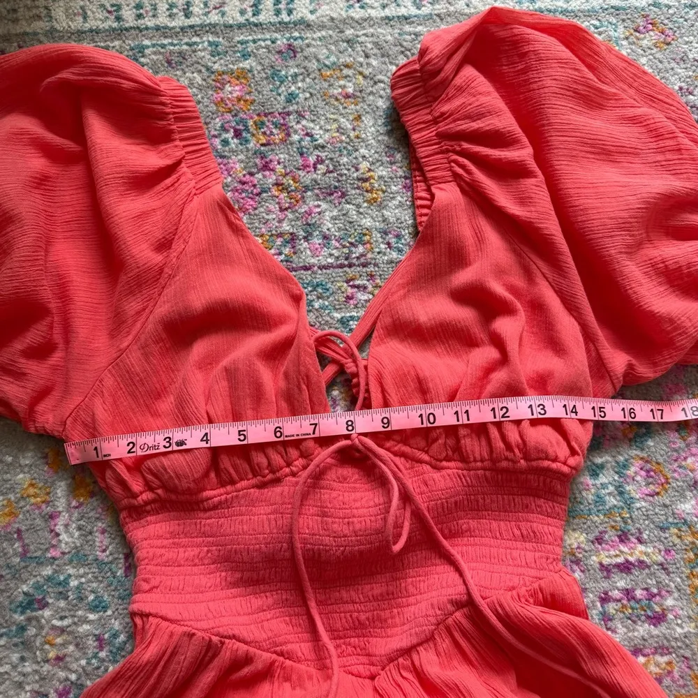 Free People Perfect Day Watermelon Short Puff Sleeve Mini Dress Women’s Size XS - Image 7