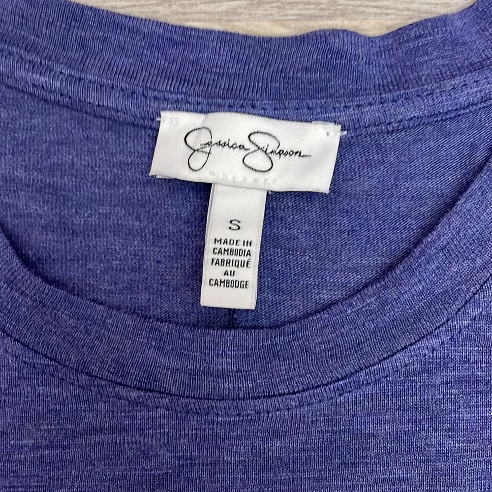 Heather Blue Midi Short Sleeve T-Shirt Dress with Top Pocket S - Image 7