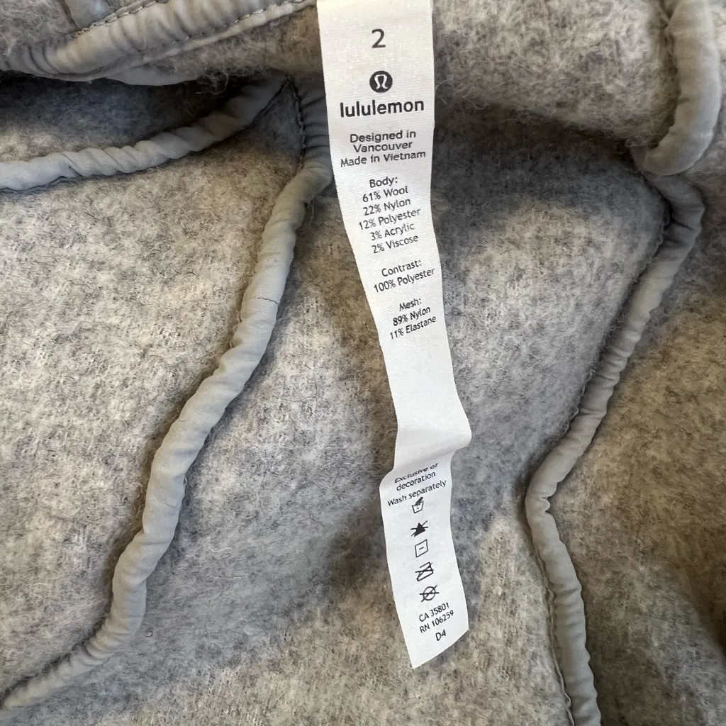 Lululemon  Athletica Light Gray wool blend Jacket - Image 5