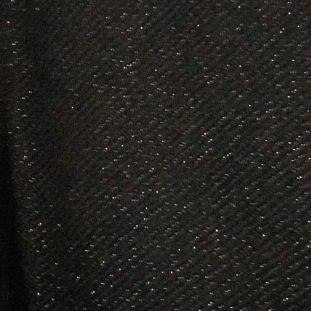 AVENUE OSFM WOMENS BLACK GOLD METALLIC THREADS OPEN FRONT WRAP FRINGE BOTTOM EUC - Image 6