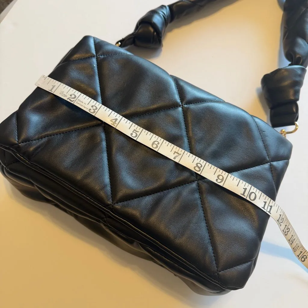 Sondra Roberts Quilted black Flap shoulder
Bag NWOT 8"x11" - Image 7