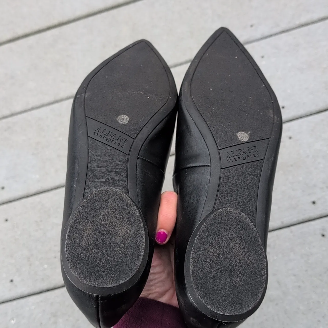 Alfani Black Samantha Leather Loafers | Alfani Pointed Toe Loafers Size 9 - Image 7