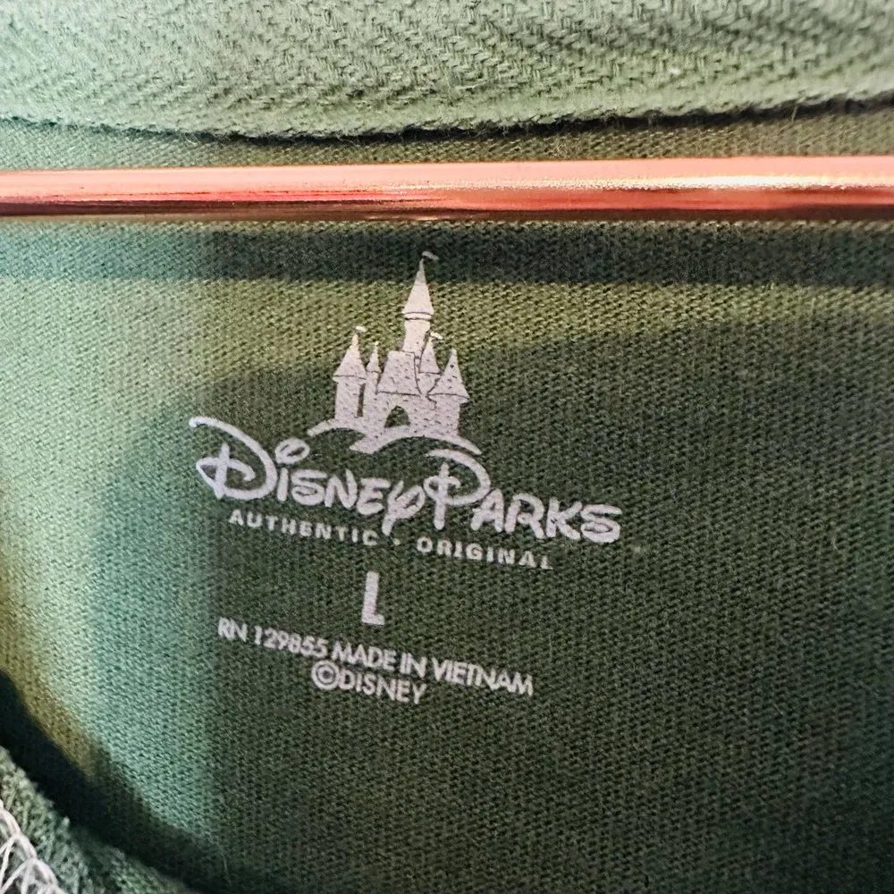 Vintage Disney Parks Authentic Mickey Mouse Olive Green Longsleeve Shirt Size L - Image 7