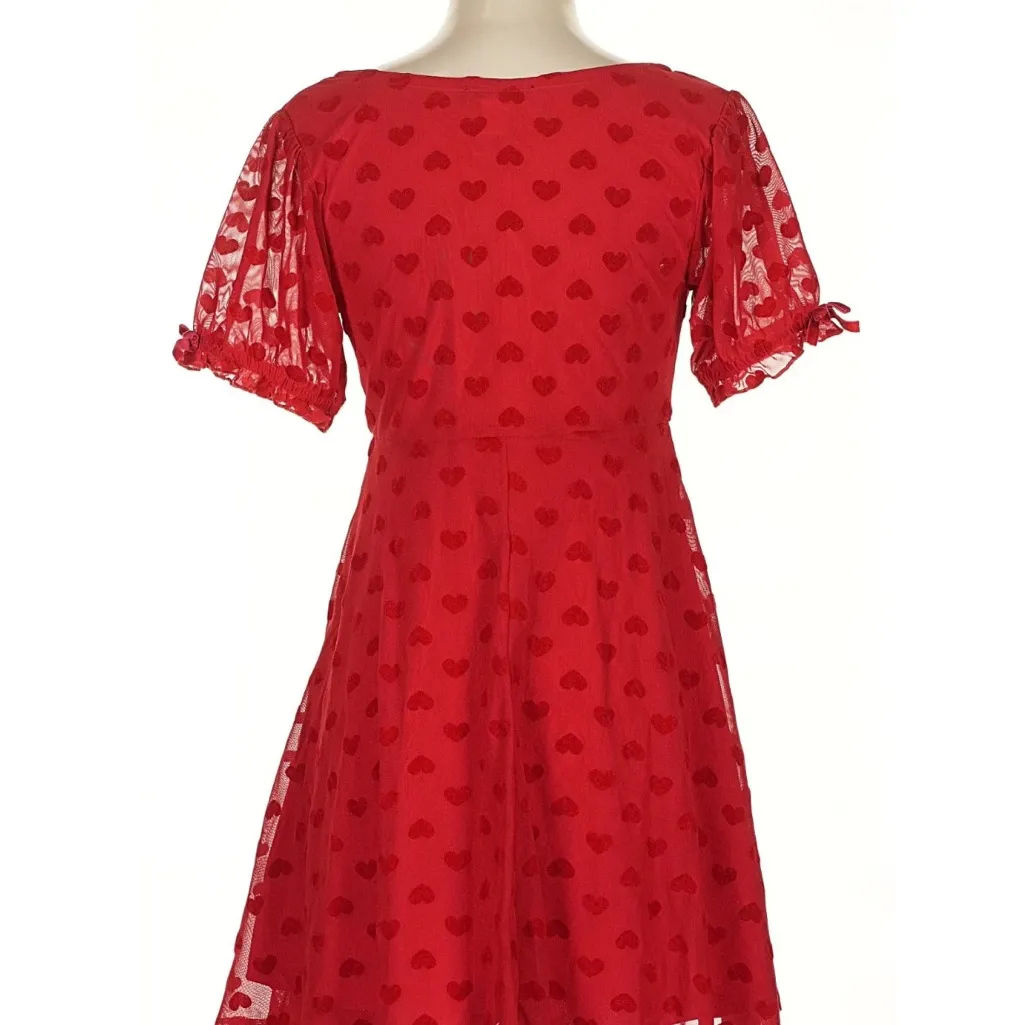 Hot Topic Red Heart Chemise - Image 5