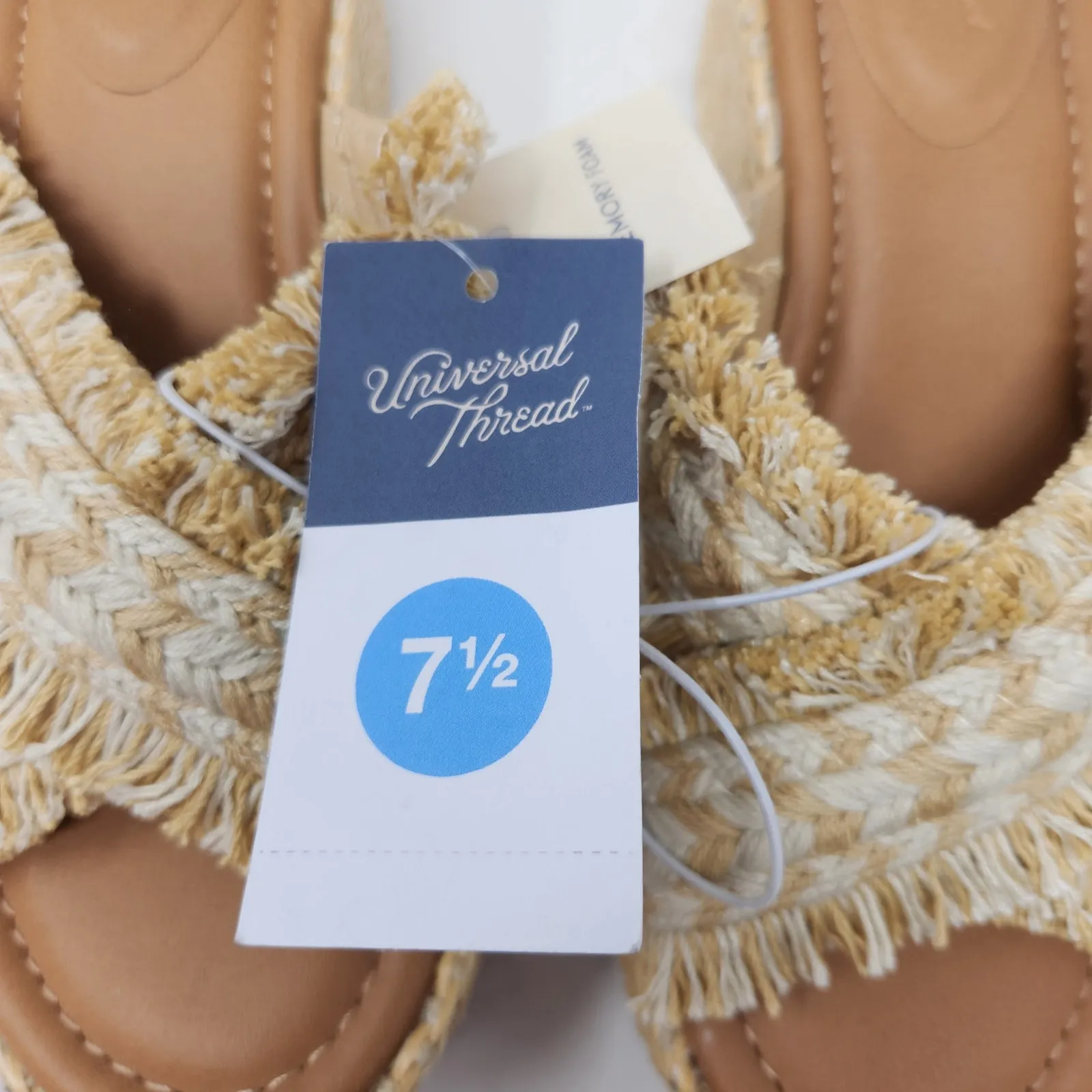 Universal Thread Tan Braided Fringe Slip On Casual Sally Platform Sandals Sz 7.5 - Image 7