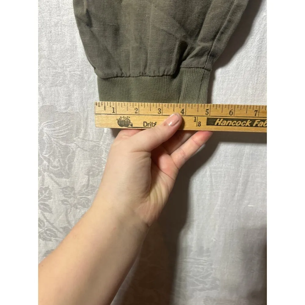 Caslon  100% Linen Pants Joggers Small Olive Green Pull On Drawstring. - Image 8