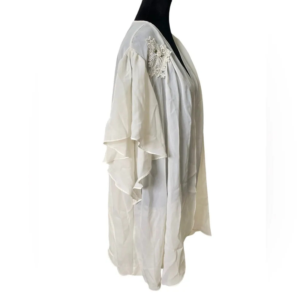 Cinema Etoile Vintage Dreamy Boho Hippie Bridal Lingerie Longline Duster Coat Size XL - Image 5