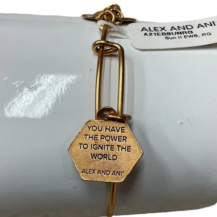 Alex and Ani Rafaelian Gold Multiple Charm‎ Adjustable Bangle Bracelet One Size - Image 4