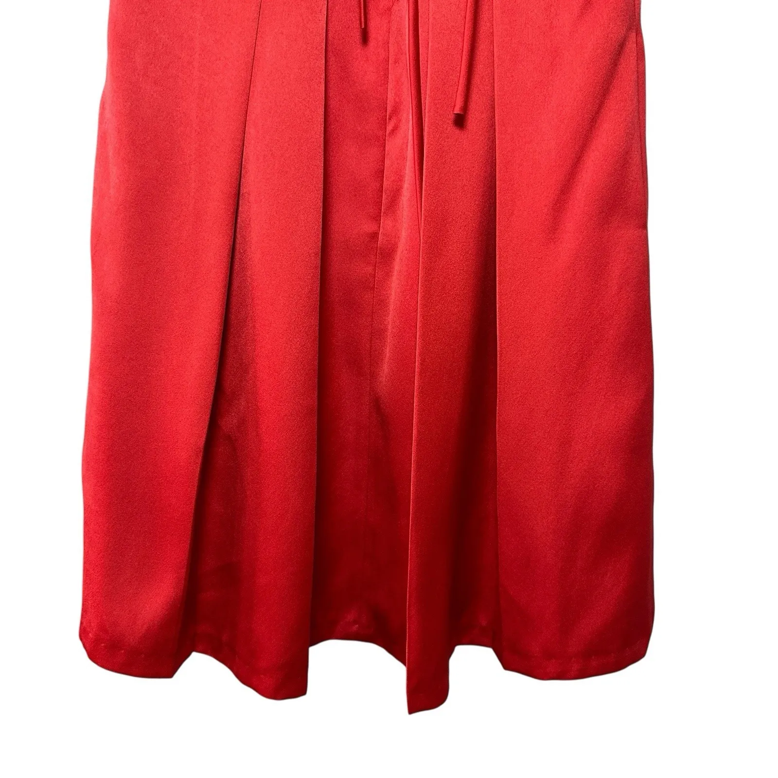 Zac Posen Womens Red Fit & Flare Cocktail Dress 8 USA Lace Up Back Pockets Party - Image 14