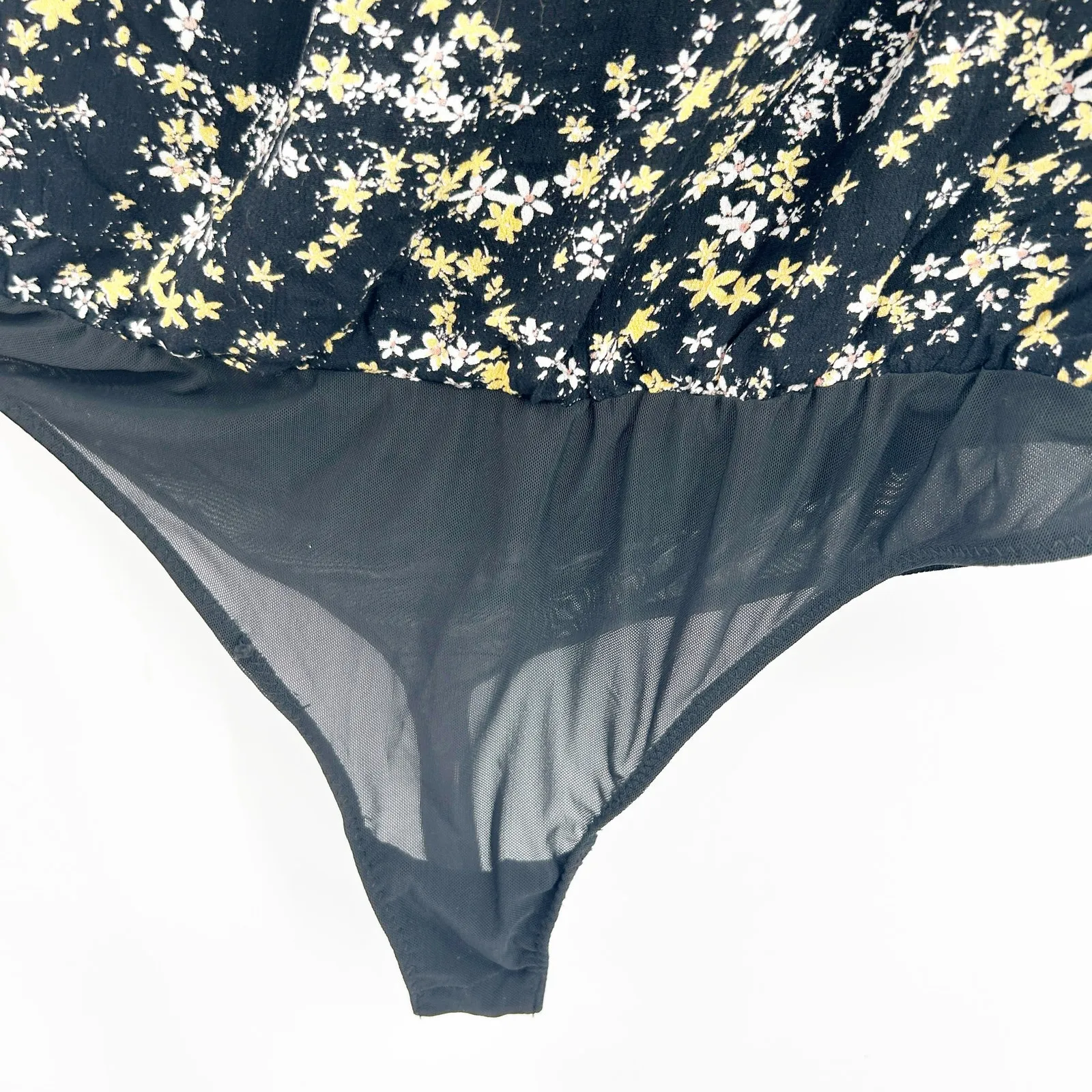 Free People Intimately Womens Dessa Puff Sleeve Ditsy Floral Blouse Bodysuit L‎ - Image 6