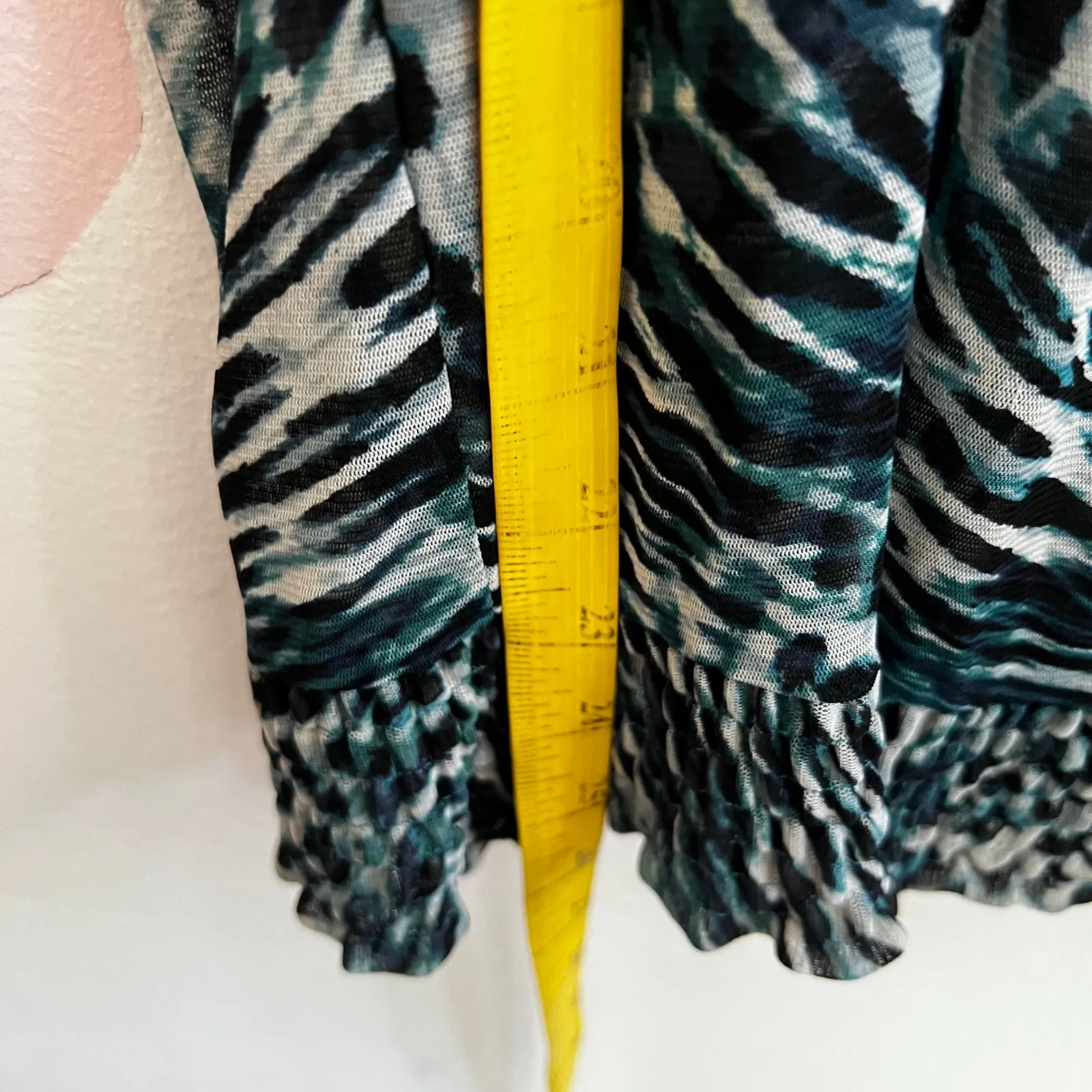 Leopard Print Mesh Top Y2K 2000s Animal Print Grunge Edgy Rockstar Small - Image 5