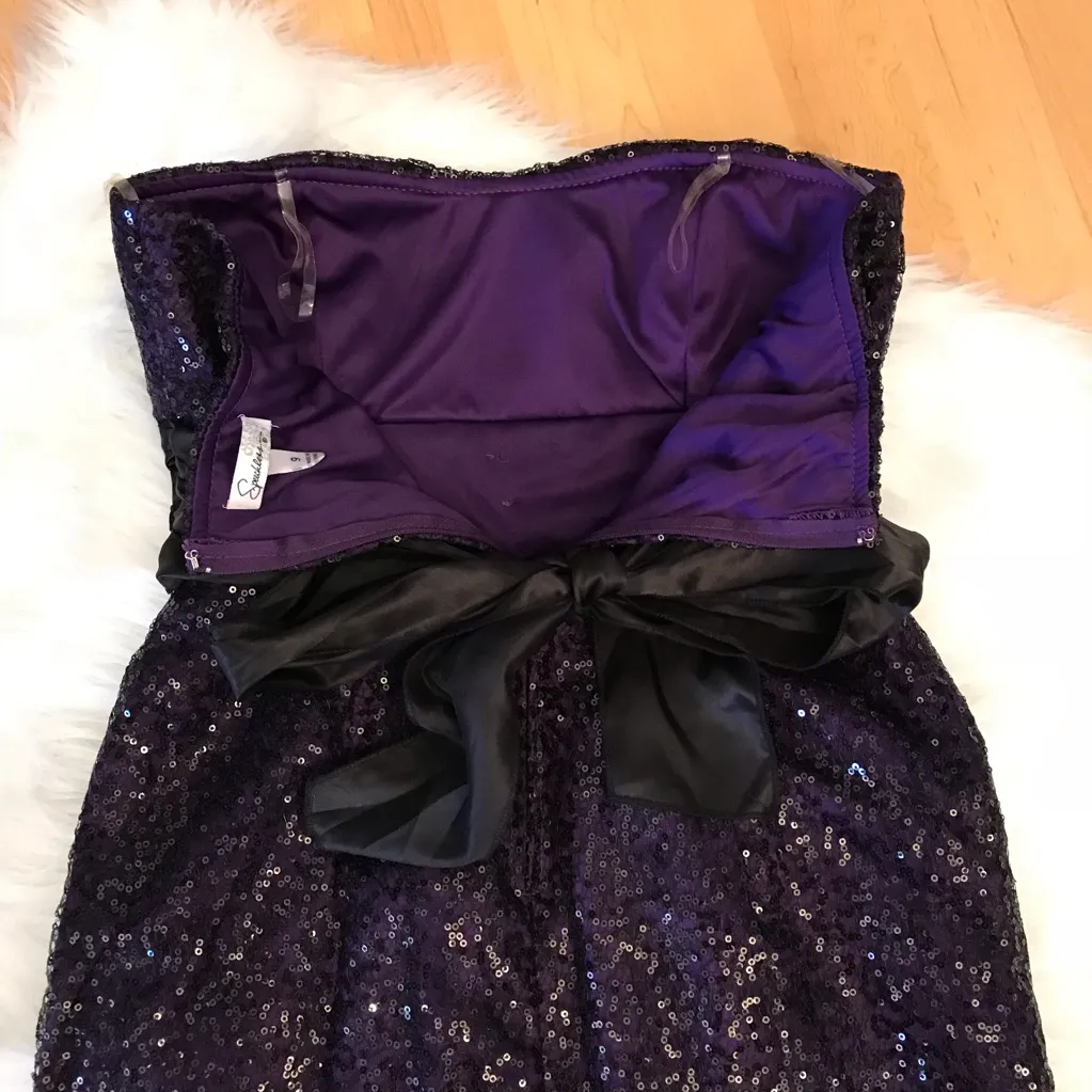 Speechless strapless sequined dress purple size 9 Prom Hoco New Years Party - Image 8