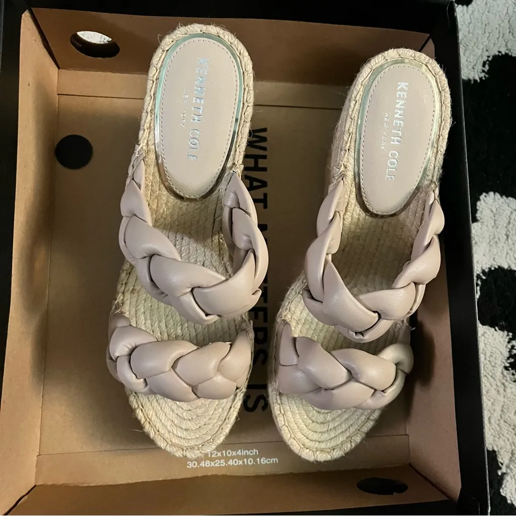 Kenneth Cole Braided Wedge Olivia Sandals - Tan - Image 3