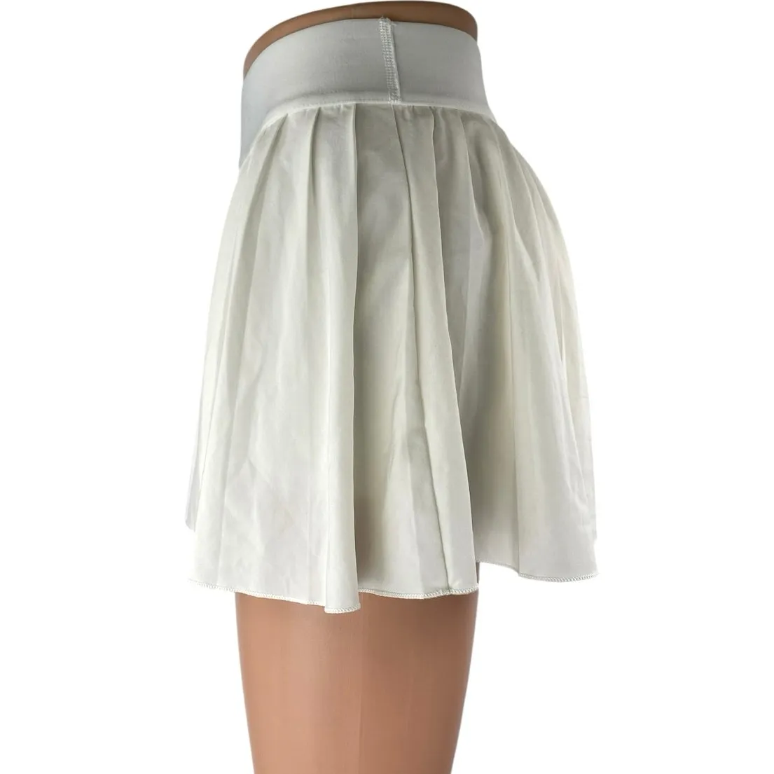 Aritzia TNAction White Pleated Elastic Waist Tennis Golf Athletic Skirt Skort XS - Image 2