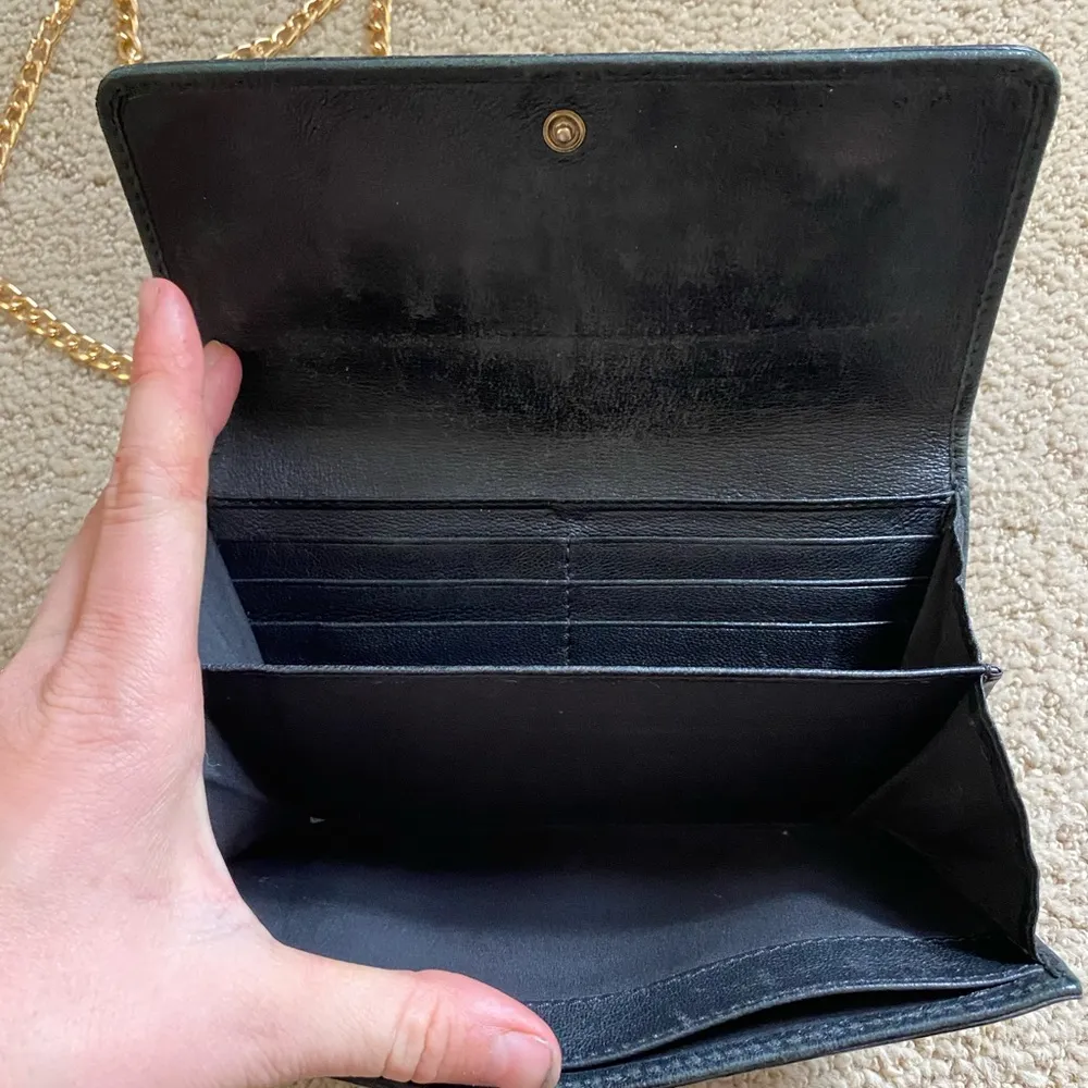 Authentic Chloe Eclipse black patent leather wallet on chain gold crossbody - Image 5