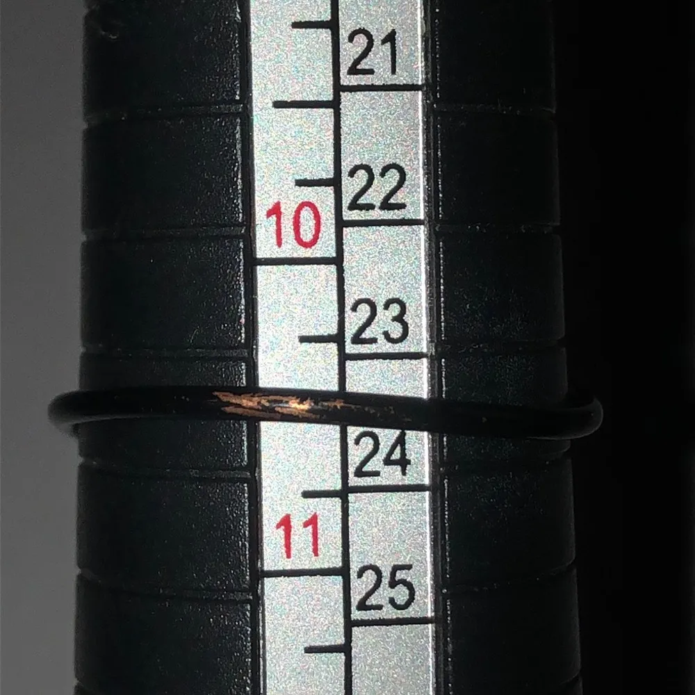 Size 10.5 Black Metal Rainbow Blue Bead Handmade Wire Wrap Ring - Image 5