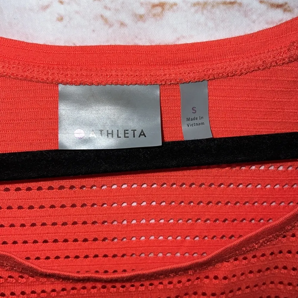 Athleta Shirt Women Small Orange Tangerine Limitless Crew Neck Pullover Athletic - Image 3